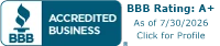 BBB Accredited Business - A+ Rating