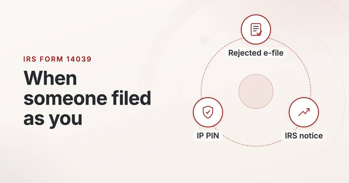 IRS Form 14039 identity theft overview covering rejected e-files, IP PINs, and IRS notices.